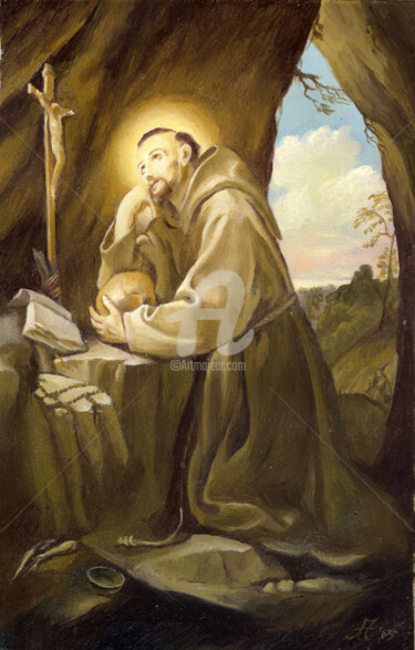 Pittura intitolato "SAN FRANCESCO "PREG…" da Cosimo Amedeo Eliodoro, Opera d'arte originale