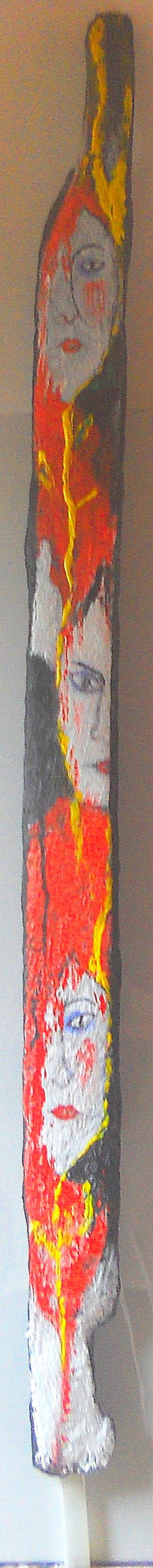 Peinture intitulée "totem  13" par Jeanne Le Guen, Œuvre d'art originale, Acrylique Monté sur Autre panneau rigide