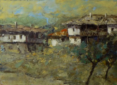 Painting titled "Bojentsi village" by Georgi Veniaminov, Original Artwork, Oil