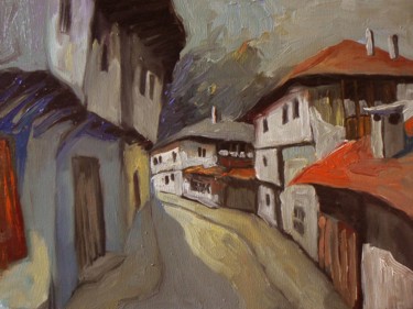 Painting titled "View from Tyavna /…" by Georgi Veniaminov, Original Artwork, Oil