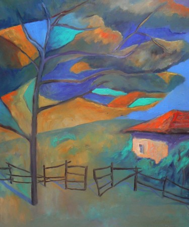 Painting titled "View / 45x55" by Georgi Veniaminov, Original Artwork, Oil