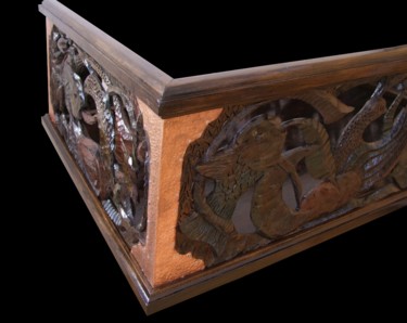 Sculpture titled "Wheelbarrow, detail" by Georgi Veniaminov, Original Artwork, Wood