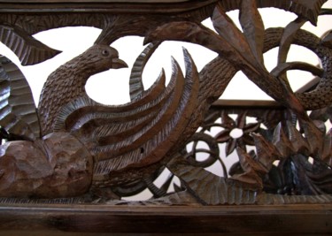 Sculpture titled "Wheelbarrow, detail" by Georgi Veniaminov, Original Artwork, Wood