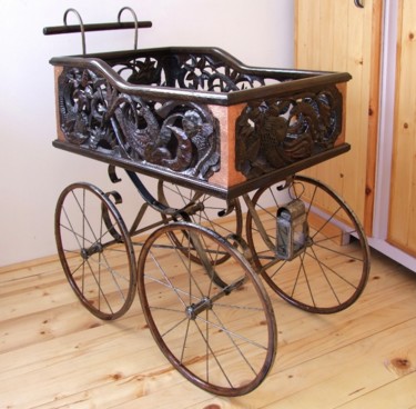 Sculpture titled "Wheelbarrow /  110x…" by Georgi Veniaminov, Original Artwork, Wood