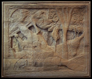 Sculpture titled "Dream /  105x85cm.…" by Georgi Veniaminov, Original Artwork, Wood