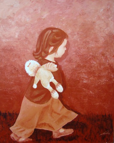 Painting titled "d-un-pas-sur-acryli…" by Stephanie Ledroit, Original Artwork, Acrylic