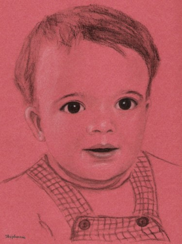 Drawing titled "SIXTINE" by Stephanie Ledroit, Original Artwork, Conté