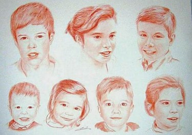 Dessin intitulée "PORTRAITS" par Stephanie Ledroit, Œuvre d'art originale, Crayon