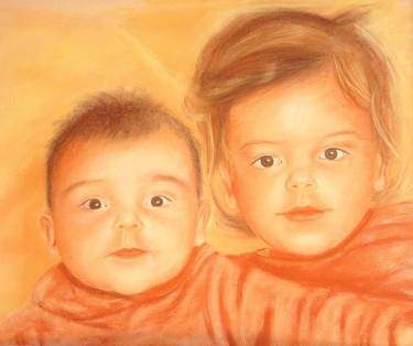 Drawing titled "SOEURS" by Stephanie Ledroit, Original Artwork, Pastel