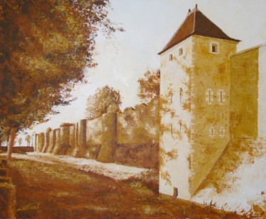 Painting titled "remparts" by Stephanie Ledroit, Original Artwork, Acrylic