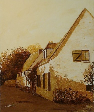 Painting titled "EN VILLE HAUTE" by Stephanie Ledroit, Original Artwork, Acrylic