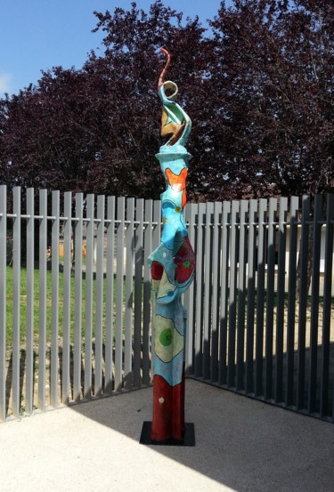 Sculptuur getiteld "totem : le secret d…" door Philippe Sidot Et Charlotte Carsin, Origineel Kunstwerk