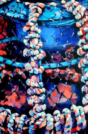 Peinture intitulée "casiers" par Veronique Gaudin, Œuvre d'art originale, Acrylique