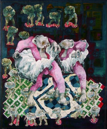 Peinture intitulée "7-bydlo-100x120" par Jean Francois Bottollier, Œuvre d'art originale, Acrylique