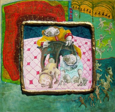 Peinture intitulée "5-promenade-3-60x60" par Jean Francois Bottollier, Œuvre d'art originale, Acrylique
