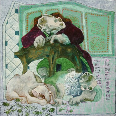 Peinture intitulée "3-promenade-2-60x60" par Jean Francois Bottollier, Œuvre d'art originale, Acrylique