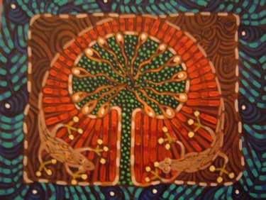 Painting titled "El Arbol de la Vida" by Lily Valdés, Original Artwork