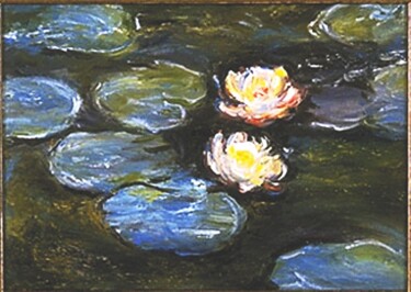 Schilderij getiteld "monet le ninfeè" door Laura Suarez, Origineel Kunstwerk, Olie