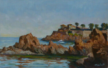 Painting titled "La pointe du Trayas" by Jean-François Grébert, Original Artwork, Oil