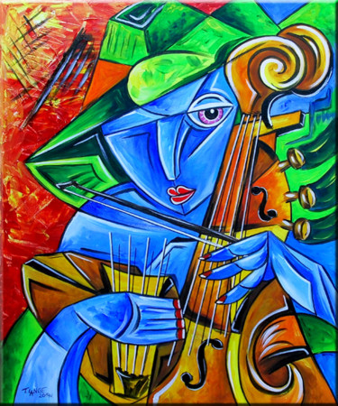 "KONCERT KONTRABASIS…" başlıklı Tablo Thomas Lange tarafından, Orijinal sanat, Petrol