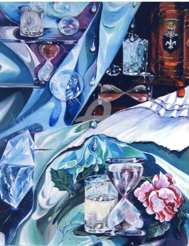 Peinture intitulée "EMPRUNT DU TEMPS" par Malgor Sadlon, Œuvre d'art originale, Huile