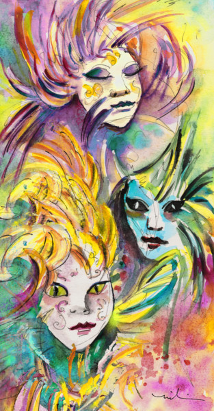 제목이 "Carnivale in Taormi…"인 미술작품 Miki De Goodaboom로, 원작, 수채화
