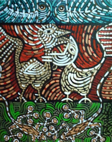 Painting titled "Duo de reproducción" by Lily Valdés, Original Artwork