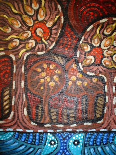 Painting titled "Los arboles de la V…" by Lily Valdés, Original Artwork