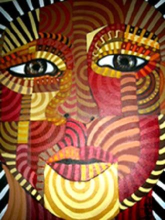 Painting titled "Reencarnación Afric…" by Lily Valdés, Original Artwork