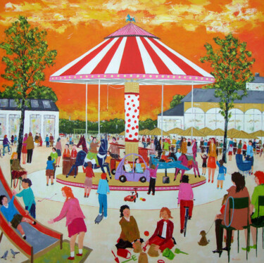 Peinture intitulée "Manège imaginaire d…" par Jean-Pierre Borderie, Œuvre d'art originale, Acrylique