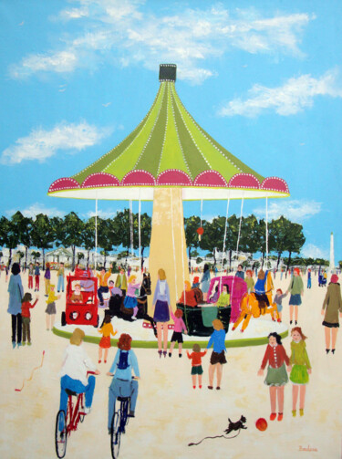 Peinture intitulée "Manège imaginaire d…" par Jean-Pierre Borderie, Œuvre d'art originale