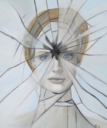 Peinture intitulée "The broken mirror..." par Alix, Œuvre d'art originale, Huile