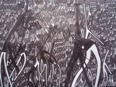 Drawing titled "Ibiza" by Michael Fitzgerald, Original Artwork, Ink