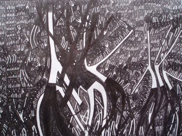Drawing titled "Ibiza" by Michael Fitzgerald, Original Artwork, Ink