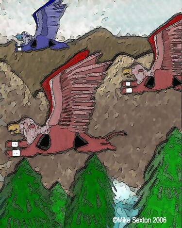 绘画 标题为“Griffon Army” 由Mike Sexton, 原创艺术品, 其他