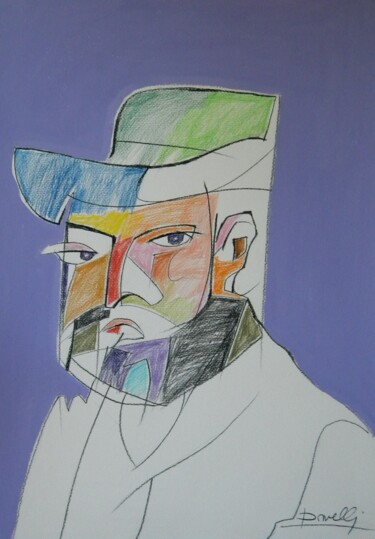 绘画 标题为“Potret Paul Cézanne” 由Gabriele Donelli, 原创艺术品, 粉彩