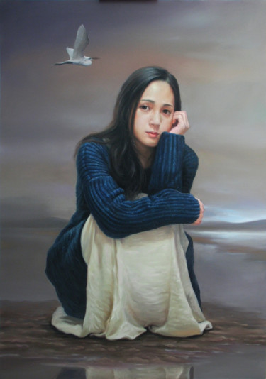 blue girl.jpg 绘画 标题为“blue girl.jpg” 由Tao Jia, 原创艺术品, 油