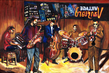 Village Vanguard Painting titled "Village Vanguard" by Everett Spruill, Original Artwork, Acrylic