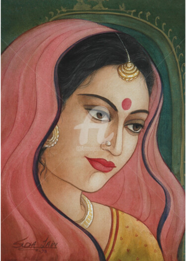 Painting titled "ROYAL BEAUTY" by Suddha Sama, Original Artwork, Watercolor