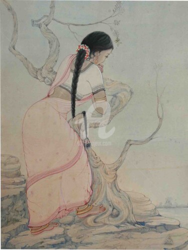 Painting titled "DEPTH" by Suddha Sama, Original Artwork, Watercolor