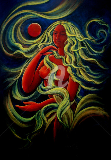 Painting titled "ep-12-nayika-acryli…" by Suddha Sama, Original Artwork