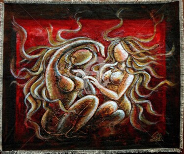 Painting titled "ep-14-frinds-14x17-…" by Suddha Sama, Original Artwork