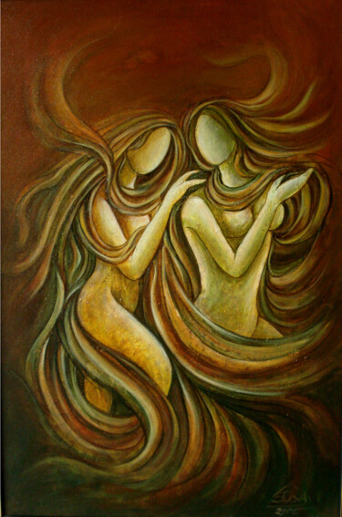 Painting titled "06-intimacy-acrylic…" by Suddha Sama, Original Artwork
