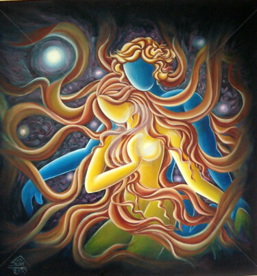 Painting titled "DIVINE DANCERS" by Suddha Sama, Original Artwork, Oil