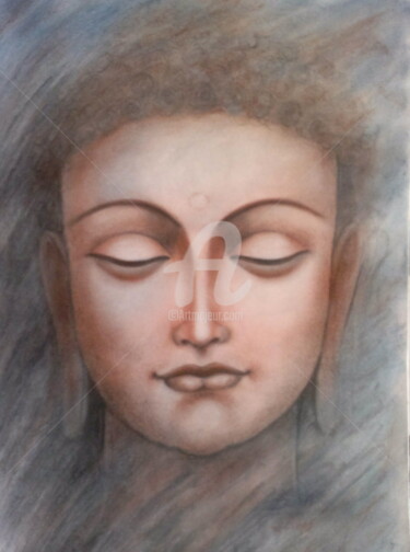Drawing titled "BUDDHA" by Suddha Sama, Original Artwork, Conté