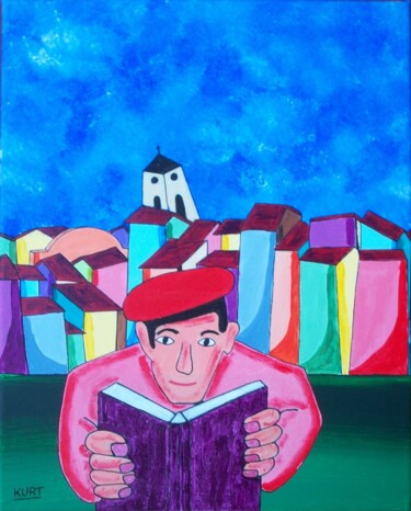 Peinture intitulée "Tableau naif Conteu…" par Didier Dordeins, Œuvre d'art originale, Acrylique Monté sur Châssis en bois