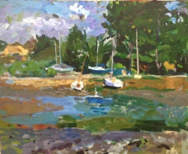 Golfe du Morbihan Peinture intitulée "Golfe du Morbihan" par Olga Richir, Œuvre d'art originale, Huile