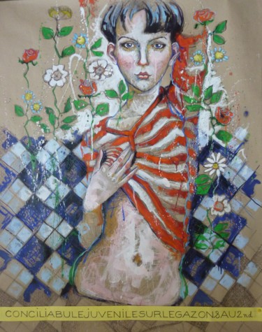 Peinture intitulée "conciliabule juvéni…" par Catherine Cornec, Œuvre d'art originale, Autre