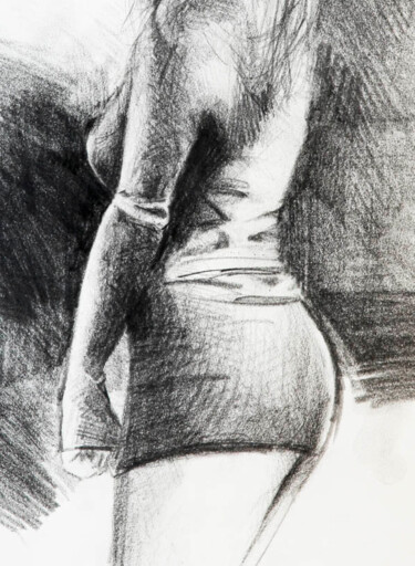 Disegno intitolato "Body 062" da Manu Toxxic, Opera d'arte originale, Carbone