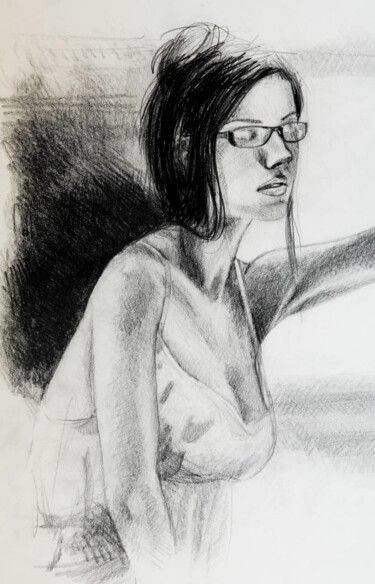Disegno intitolato "Woman (famous photo)" da Manu Toxxic, Opera d'arte originale, Pastello
